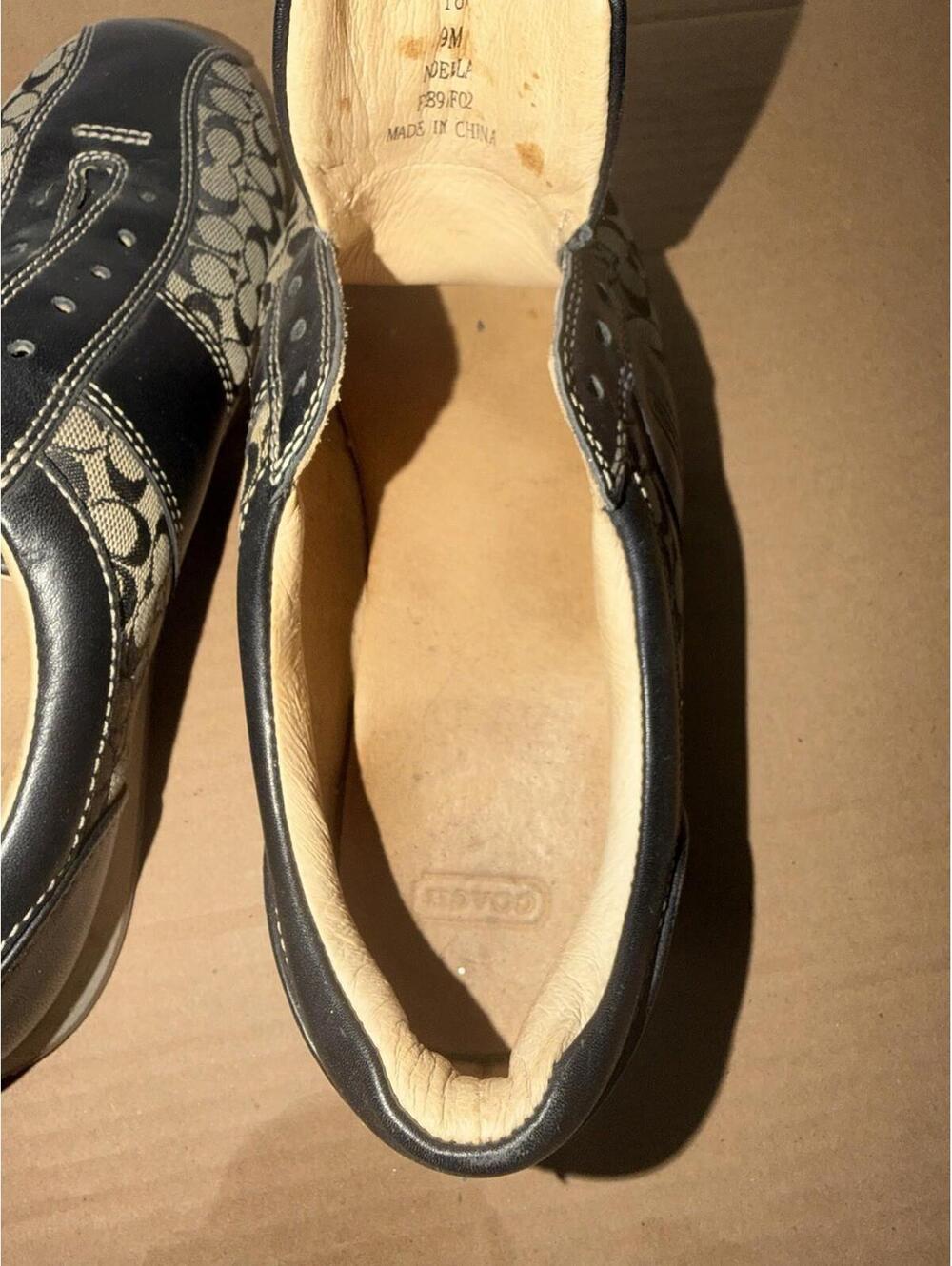 Coach P184 Noella Sneakers Monogram Black Fabric Leather - Picture 7 of 9